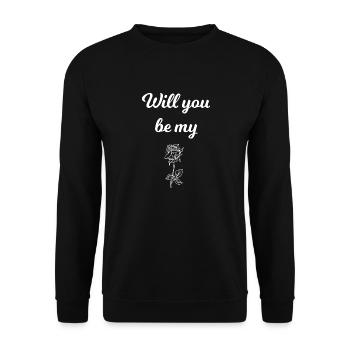 Flower Blume Pflanze - Unisex Pullover - Schwarz - Vorne - Alina (178cm) & Michal (187cm)