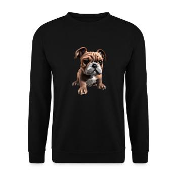 Hundehalter Hund Bulldogge Hunde Hundebesitzer - Unisex Pullover - Schwarz - Vorne - Alina (178cm) & Michal (187cm)