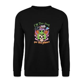 Je suis trop cool pour cette planète - Sweat-shirt Unisexe - noir - Devant - Alina (178cm) & Michal (187cm)