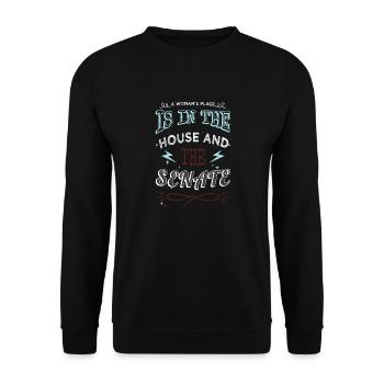 Geek Jokes BlackPower Abort Greg Abbott Typography - Unisex Sweatshirt - black - Front - Alina (178cm) & Michal (187cm)