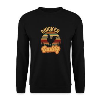 Poulet Daddy Poulet Rétro Vintage Style - Sweat-shirt Unisexe - noir - Devant - Alina (178cm) & Michal (187cm)