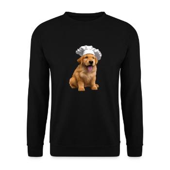 Golden Retriever Chiens Gastronom Puppy Cooking - Sweat-shirt Unisexe - noir - Devant - Alina (178cm) & Michal (187cm)