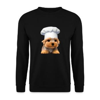 Yorkshire Terrier Chien de cuisine Restaurateur Chiot - Sweat-shirt Unisexe - noir - Devant - Alina (178cm) & Michal (187cm)