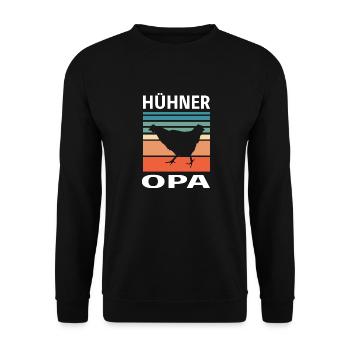 Opa Huhn Bauer Landwirt Hühner Opa - Unisex Pullover - Schwarz - Vorne - Alina (178cm) & Michal (187cm)
