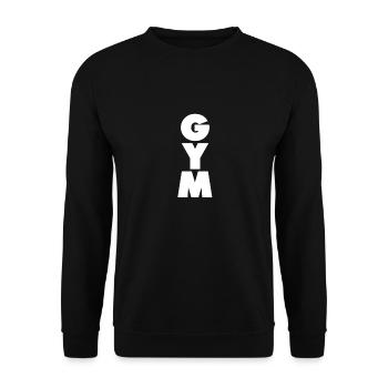 GYM SPORT MUSKELN weiss - Unisex Pullover - Schwarz - Vorne - Alina (178cm) & Michal (187cm)