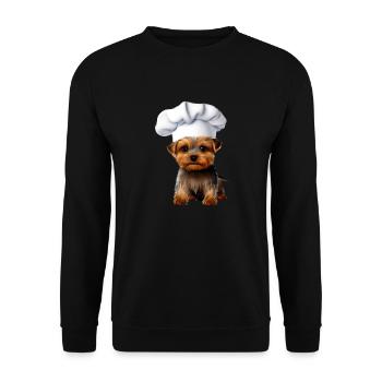 Yorkshire Terrier Restaurateur Chien Chiot Cuisine Chien - Sweat-shirt Unisexe - noir - Devant - Alina (178cm) & Michal (187cm)