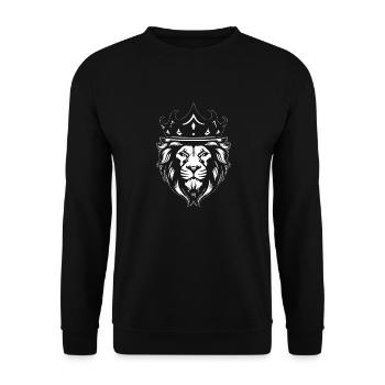 Löwe Löwenkopf Raubtier - Unisex Pullover - Schwarz - Vorne - Alina (178cm) & Michal (187cm)