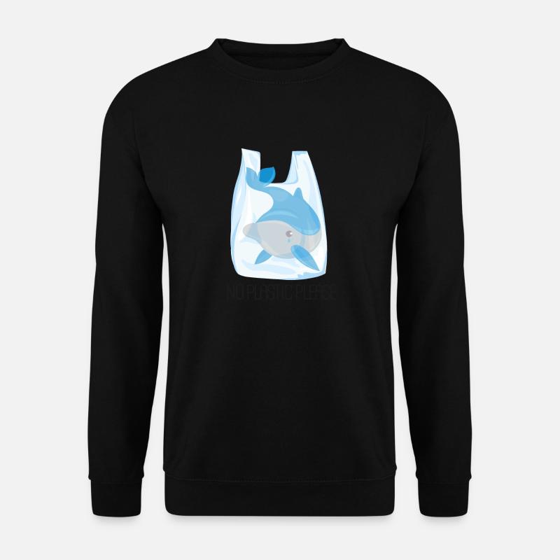 No plastic please - Dolphin - Unisex Sweatshirt - black