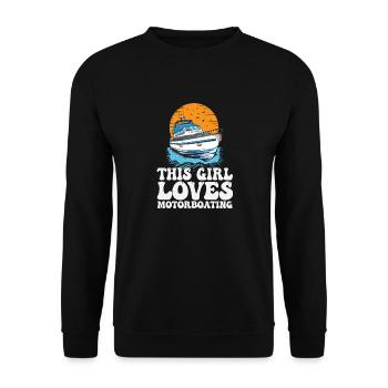 Cette fille aime le bateau à moteur Ponton Queen drôle - Sweat-shirt Unisexe - noir - Devant - Alina (178cm) & Michal (187cm)