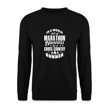 Compétition de course de fond - Funny Running - Sweat-shirt Unisexe - noir - Devant - Alina (178cm) & Michal (187cm)