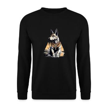 Ägyptischer Hund Nr. 1 - Unisex Pullover - Schwarz - Vorne - Alina (178cm) & Michal (187cm)