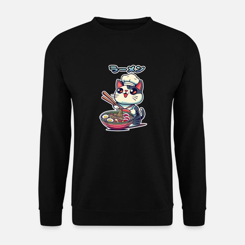 Fun Ramen Cat - Unisex Sweatshirt - black