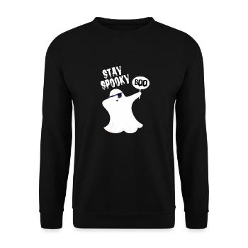Stay Spooky Ghost Dab Boo Halloween Costume - Unisex Sweatshirt - black - Front - Alina (178cm) & Michal (187cm)