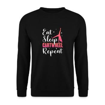 Manger Dormir Roue de charrette Répéter - Sweat-shirt Unisexe - noir - Devant - Alina (178cm) & Michal (187cm)