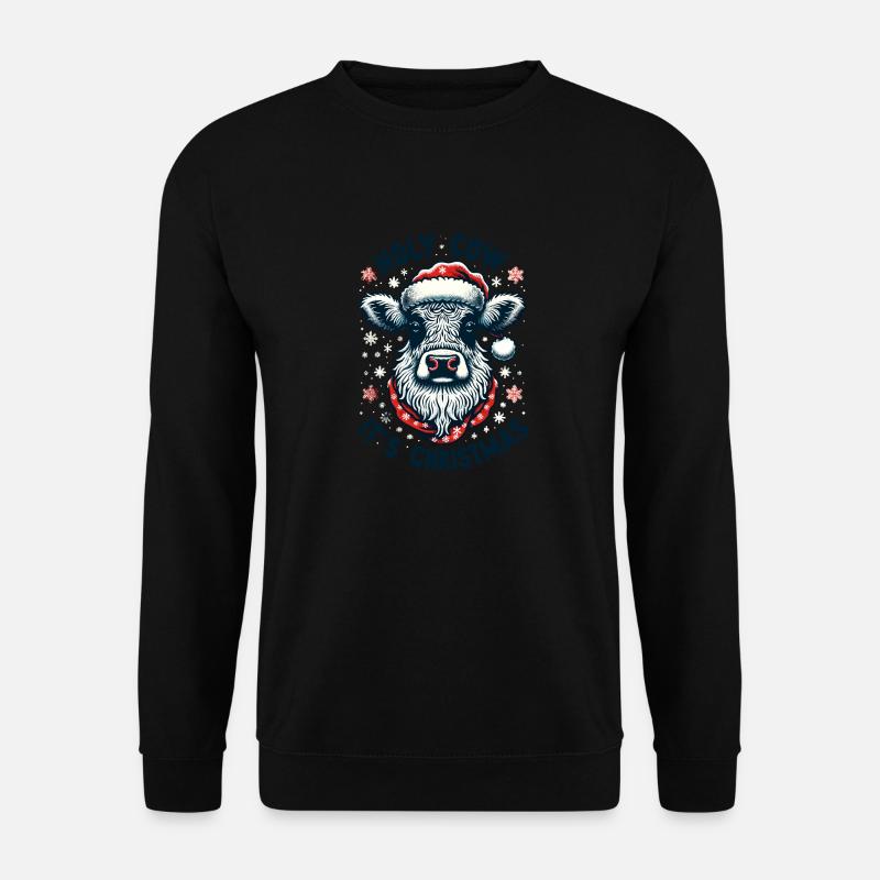 Holy Cow Its Christmas I Xmas Cow - Unisex Pullover - Schwarz