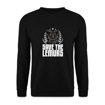 Save the Lemurs Aye-Aye Primat Lemuren Madagaskar - Unisex Pullover - Schwarz - Vorne - Alina (178cm) & Michal (187cm)