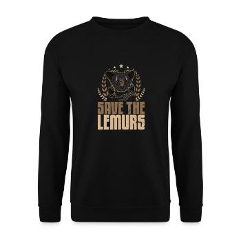 Save the Lemurs Aye-Aye Primat Lemuren Madagaskar - Unisex Pullover - Schwarz - Vorne - Alina (178cm) & Michal (187cm)