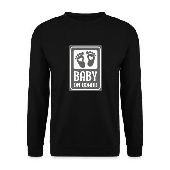 Baby an Bord - Unisex Pullover - Schwarz - Vorne - Alina (178cm) & Michal (187cm)