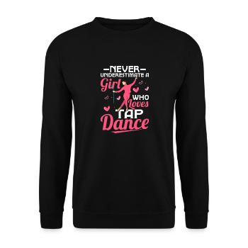 Ne sous-estimez jamais une fille qui aime les claquettes - Sweat-shirt Unisexe - noir - Devant - Alina (178cm) & Michal (187cm)