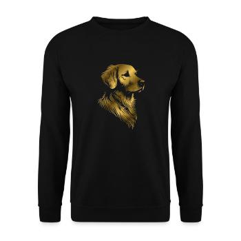 Golden Retriever dessin tête or - Sweat-shirt Unisexe - noir - Devant - Alina (178cm) & Michal (187cm)
