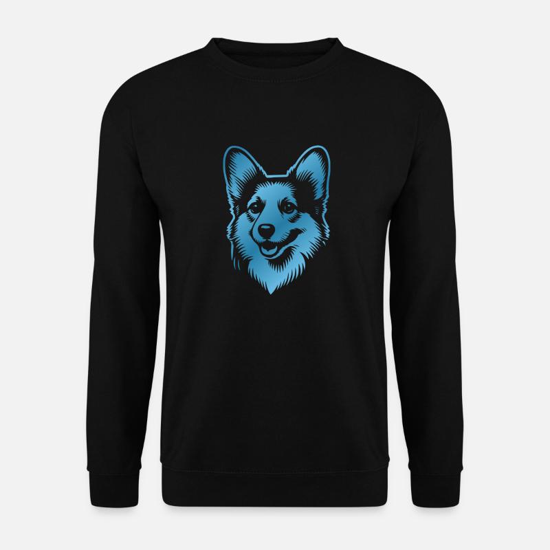 Corgi Drawing Dog Head - Unisex Sweatshirt - black