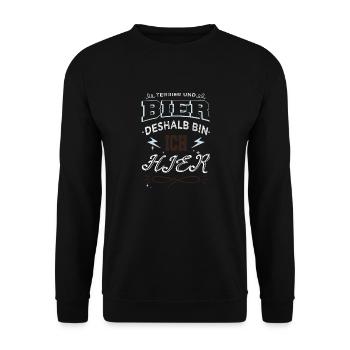 lustig trinken geburtstag weihnachtsgeschenk - Unisex Pullover - Schwarz - Vorne - Alina (178cm) & Michal (187cm)