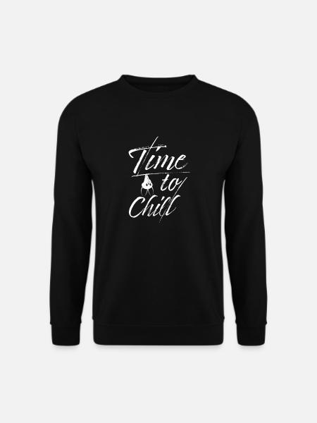 Fledermaus Zeit zum Chillen Spruch - Unisex Pullover - Schwarz