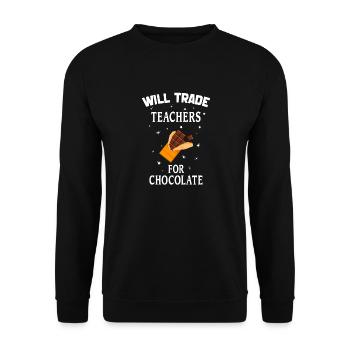 Will Trade Teachers For Chocolate Valentines Day - Sweat-shirt Unisexe - noir - Devant - Alina (178cm) & Michal (187cm)