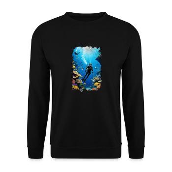 plongée sous marine - Sweat-shirt Unisexe - noir - Devant - Alina (178cm) & Michal (187cm)
