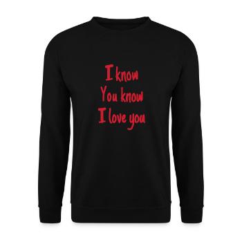 Je sais que tu sais que je t’aime - Sweat-shirt Unisexe - noir - Devant - Alina (178cm) & Michal (187cm)