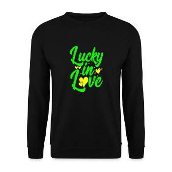 Love Happy Heart Card Valentine Vector Design Art - Unisex Sweatshirt - black - Front - Alina (178cm) & Michal (187cm)