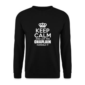 Keep Calm And Let The Chaplain Handle It - Unisex Sweatshirt - black - Front - Alina (178cm) & Michal (187cm)