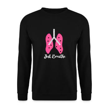 Just breath funny lungs - Unisex Sweatshirt - black - Front - Alina (178cm) & Michal (187cm)