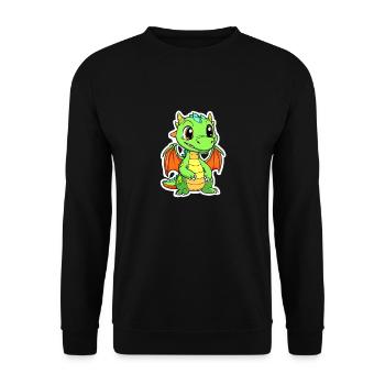 Cute Dragon - Unisex Sweatshirt - black - Front - Alina (178cm) & Michal (187cm)