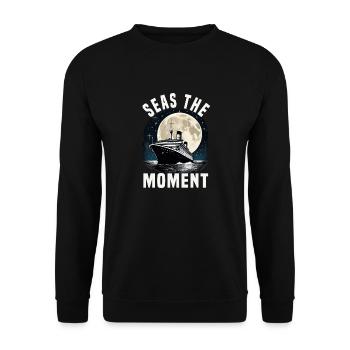Seas The Moment Cruise Ship Vacation Group - Unisex Pullover - Schwarz - Vorne - Alina (178cm) & Michal (187cm)