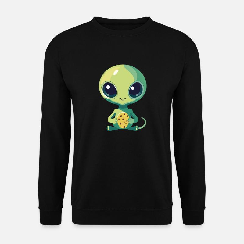 Alien avec biscuit - Sweat-shirt Unisexe - noir