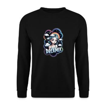 rêver - rêveur - rêveuse - rêve - rêverie - Sweat-shirt Unisexe - noir - Devant - Alina (178cm) & Michal (187cm)