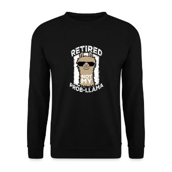 Nicht mein Prob Lama Ruhestand Prob-Llama im Ruhestand - Unisex Pullover - Schwarz - Vorne - Alina (178cm) & Michal (187cm)