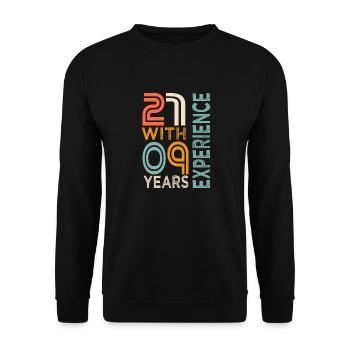 30th Birthday Gift 30th Anniversary - Unisex Sweatshirt - black - Front - Alina (178cm) & Michal (187cm)