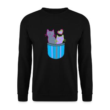 Retro Cats Bag Cats Kids 80's - Unisex Sweatshirt - black - Front - Alina (178cm) & Michal (187cm)