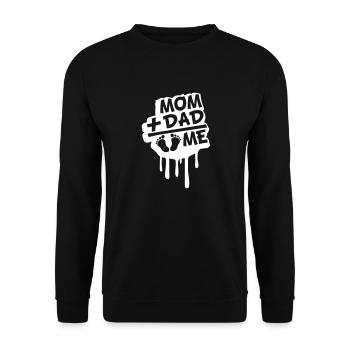 Schwanger Mom Plus Dad Me Bauch Graffiti Spray - Unisex Pullover - Schwarz - Vorne - Alina (178cm) & Michal (187cm)