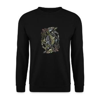 Wikinger Drachen - Unisex Pullover - Schwarz - Vorne - Alina (178cm) & Michal (187cm)