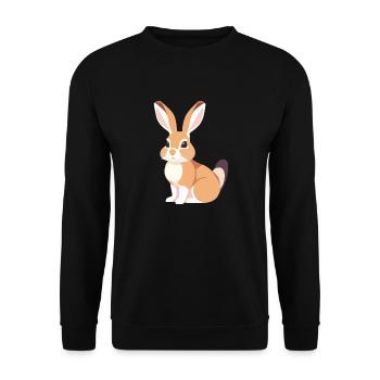 Lapin aux longues oreilles, lapin mignon - Sweat-shirt Unisexe - noir - Devant - Alina (178cm) & Michal (187cm)