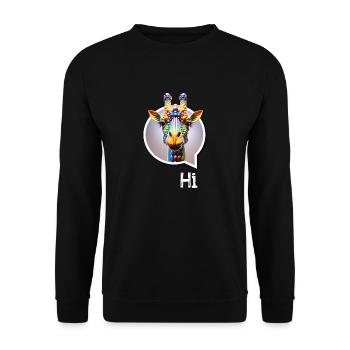 Giraffe diversity CSD rainbow 3D saying balloon - Unisex Sweatshirt - black - Front - Alina (178cm) & Michal (187cm)