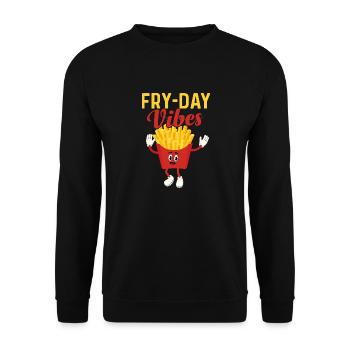 Fries & Fun: It's All About Fry Day Vibes - Unisex Sweatshirt - black - Front - Alina (178cm) & Michal (187cm)
