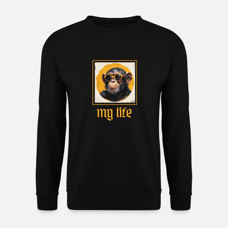 Monkey Sunglasses Cool - Unisex Sweatshirt - black