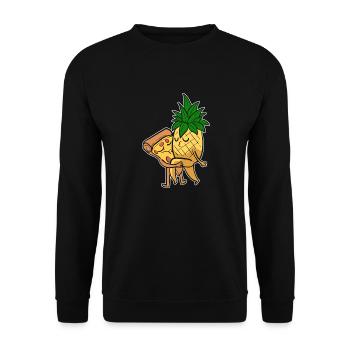 Pineapple Pizza Hawaii - Unisex Sweatshirt - black - Front - Alina (178cm) & Michal (187cm)