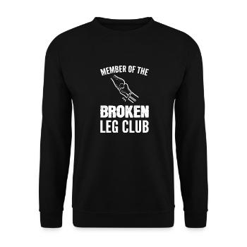 Gebrochenes Bein - Unisex Pullover - Schwarz - Vorne - Alina (178cm) & Michal (187cm)