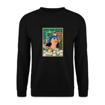 Croatia Croatia Hrvatska travel summer dubrovnik - Unisex Sweatshirt - black - Front - Alina (178cm) & Michal (187cm)