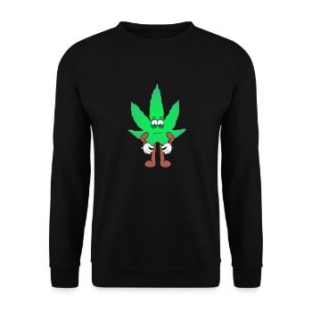 Der Bloom - Weed Cannabis Stoned Hanf Marihuana - Unisex Pullover - Schwarz - Vorne - Alina (178cm) & Michal (187cm)